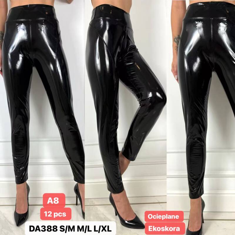 Leginsy skórzane damskie Roz S-XL, 1 Kolor .Paczka 12 szt